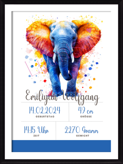 Geburtsposter MIT Rahmen